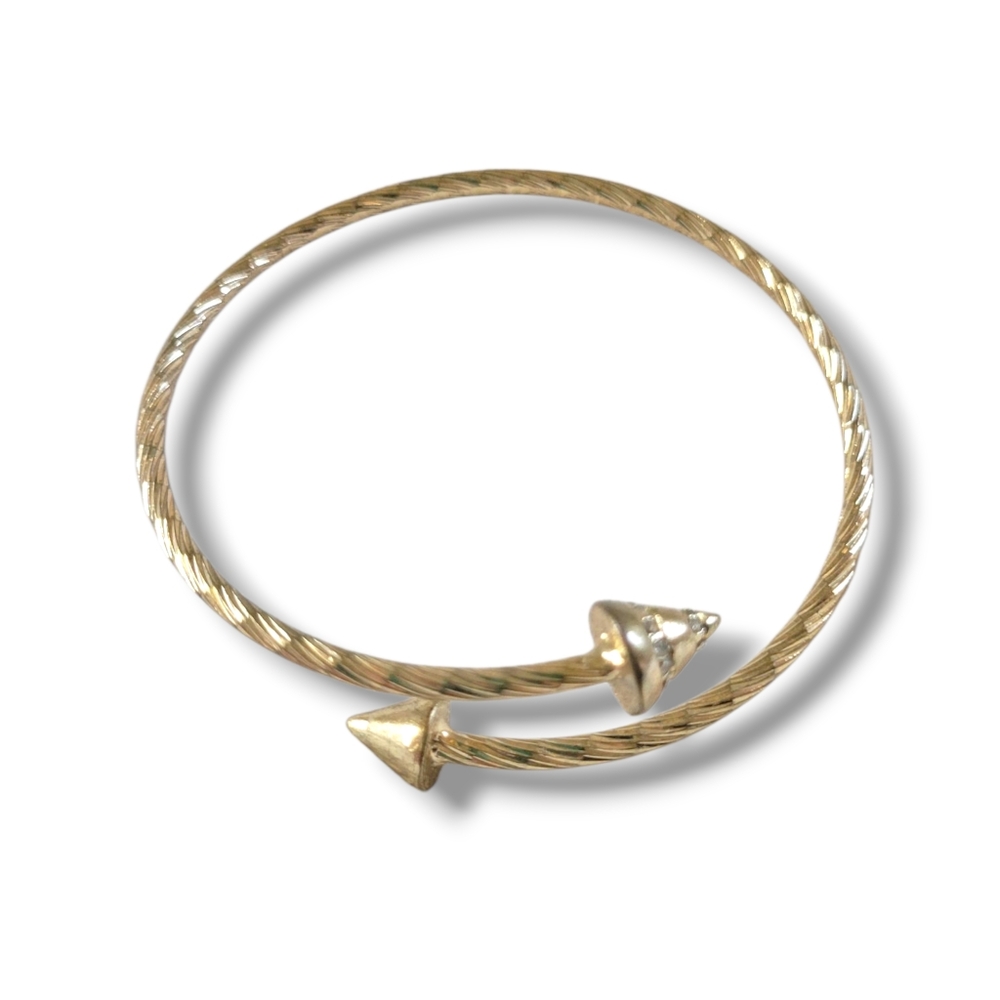 EUC Elegant Gold Tone Open Coil Spiked Bangle Bracelet - Picture 3 of 9